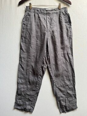 Nicole Miller 100% Linem Casual Elastic-Waist Pants Sz M